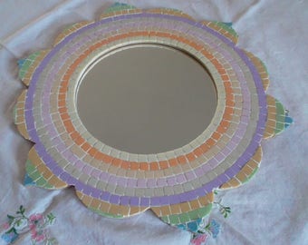 Pastel mosaic mirror shaped Sun