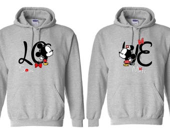 mickey minnie couple hoodies