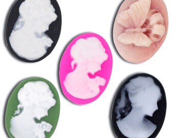 10/18 pcs mixed resin cabochons 13x18mm cams