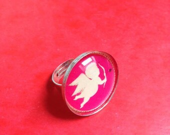 Cupid 25 mm cabochon Adjustable ring