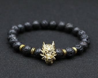 beautiful mens bracelet lava rock stone beads