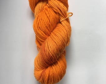 Orange and Yellow Orange Hand Dyed Worsted Weight Wool