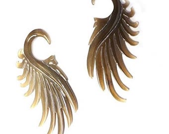 Buffalo Horn Handmade Dragon Wing 6g (4mm)plug/gauge (2 Pieces) (Dragon Wing 6G (4mm)) …