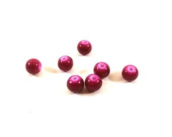 Set of 10 small pearls synthetic Plum (Ref.101)