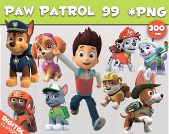 paw patrol clipart 99 PNG 300dpi Images Digital Clip Art Instant Download Graphics transparent background Scrapbook birthday Nickelodeon