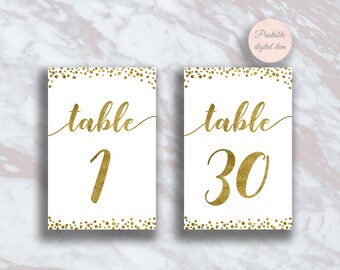 Worksheet 1-30 Table table number 1 30 etsy wedding numbers printable gold confetti wedding