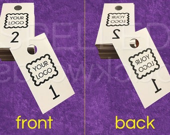 CUSTOM NON-DIGITAL Facebook Live Sale Number Tags Regular & Reversed - Set of 100 - Laminated