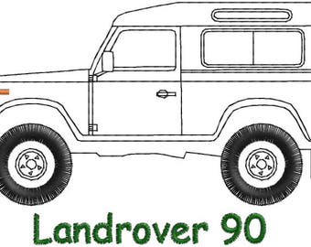 LandRover 90 Embroidery design