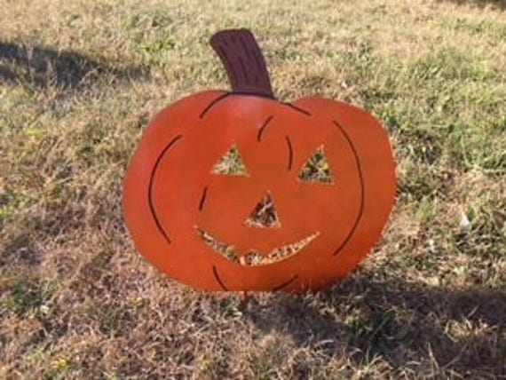 metal pumpkin yard art