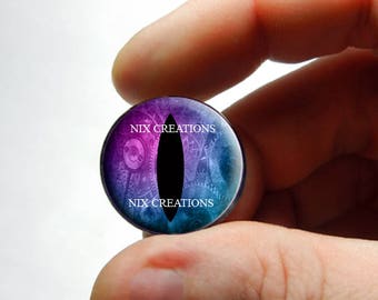 Steampunk Glass Eyes - Steampunk Purple Blue Glass Dragon Eyes Cabochons - Pair or Single - You Choose Size