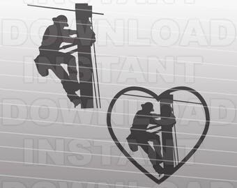 Lineman SVG File - Lineman Decal SVG File- Vector Art -Commercial & Personal Use- svg file for Cricut,svg file for Silhouette,vinyl cutting