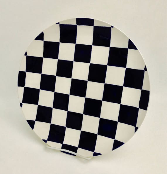 Plate.Checkerboard Dinner