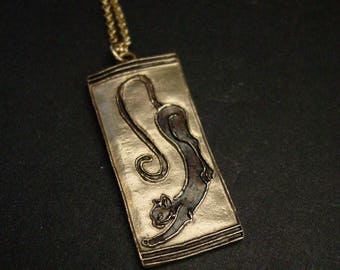 Cat Art Deco necklace
