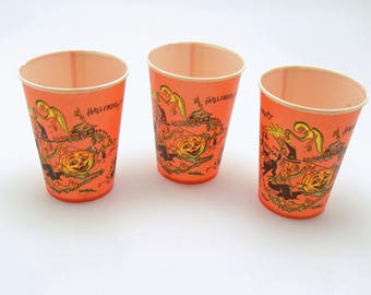 vintage halloween wax paper cups halloween decoration made in usa - Vintage Halloween Decorations For Sale vintage halloween wax paper cups halloween decoration made in usa - Vintage Halloween Decorations For Sale