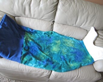 Tie Dye Fleece Mermaid Tail Blanket, Adult Mermaid Tail Blanket, Teen Mermaid Tail Blanket, Mermaid Blanket, Snuggle Sack