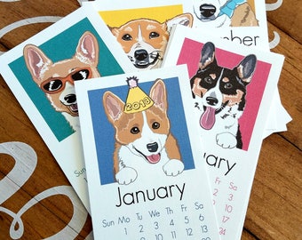 2018 Corgi Calendar - Printed on Recycled Linen Paper