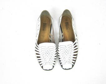 huaraches white leather