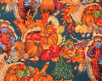 ALEXANDER HENRY FABRIC - Autumn Bountiful Harvest Nicole de Leon 1992 - Remnant 1/2 Yard Plus Attached Fat Quarter m28