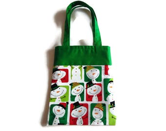 Snowman Gift Bag - Goodie Bag - Mini Tote
