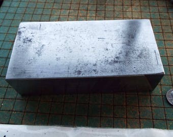 Doorstop, Bench Block, Anvil, Paperweight, steel block, 6 1/2 lb, stamping block, 2 3/4" x 5 1/2" by 1 1/2", Save Your Table