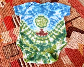 18m Tie Dye Baby Onesie - Peaceful Little Tree - Ready to Ship