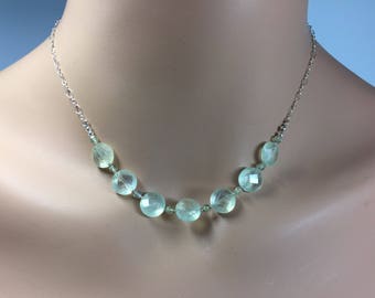 Prehnite Necklace in Sterling Silver