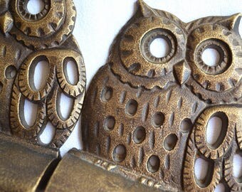 Vintage Metal Owl Bookends