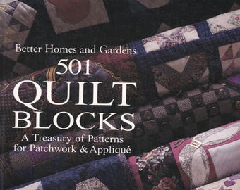 1994 Better Homes and Gardens 501 Quilt Blocks Patterns Patchwork Applique Quilting Sewing Sew Pattern