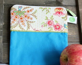 On Sale Eco friendly 7.5" Reusable Sandwich Bag - 7.5" x 7.5"- Food safe PUL lined, Zippered, Machine Washable