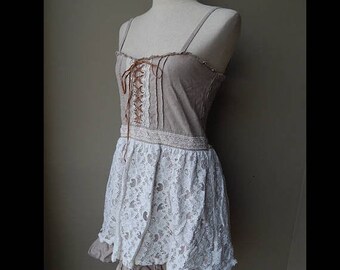 ON SALE Gyaru Lolita Floral Lace Dress Bust 34 Waist 30 Hip 40
