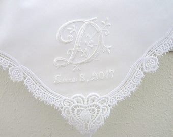 2nd Anniversary Gift for Her, 2nd Wedding Anniversary Gift for Wife, Personalized 2nd Wedding Handkerchief, Cotton Anniversary gift for Her