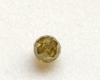 ON SALE 55% Yellow Green Faceted Diamond Balls, Natural Diamond, Raw Diamonds, Faceted Diamond Beads, Round Balls Bead, 1 Pc