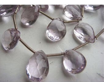 ON SALE 55% Pink Amethyst - Pink Amethyst Pear Shaped Faceted Briolettes 12x8mm Approx - 15 Pieces