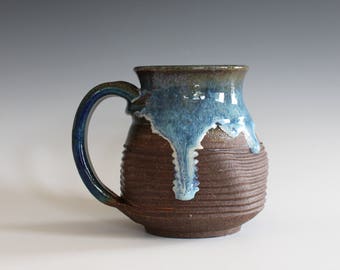 Coffee Mug, 13 oz, handthrown ceramic mug, stoneware pottery mug, unique coffee mug, stoneware mug, coffee mug pottery, pottery mug