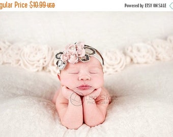 12% off Baby headband, newborn headband, adult headband, child headband and photography prop The single sprinkled- Daisy chiffon headband