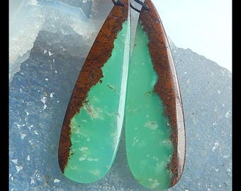 Chrysoprase Gemstone Earring Bead,53x15x5mm,11.9g