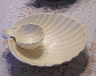 Fitz and Floyd Coquille Shell Chip n Dip Bowl Vintage