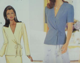 WRAP TOP Pattern • Butterick 6000 • Miss 14-18 • Princess Seam Top • Straight Skirt • Sewing Patterns • Modern Patterns • WhiletheCatNaps