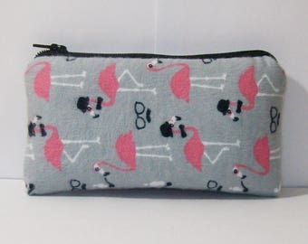 Pipe Pouch, Smoking Flamingos, Pipe Case, Padded Pipe Bag, Padded Pipe Pouch, Zipper Pouch, Weed, Stoner Gift, Smoke Accessory - 5.5" SMALL