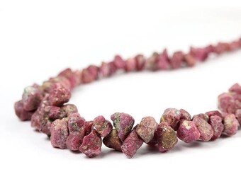 SUMMER SALE Ruby Raw Rough Natural Crystal Drilled Beads Ruby Pink Red Semi Precious Gemstone