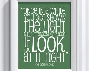 Grateful Dead Lyrics - Scarlet Begonias - 11x14 - poster print