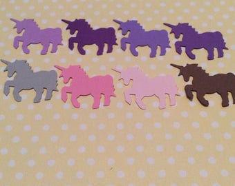 50 colorful UNICORN punches confetti, scrap booking, party,hand punched, you choose color. The unicorns are approximately 1 inch in size.