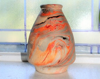 Vintage Nemadji Pottery Vase Swirl Pottery