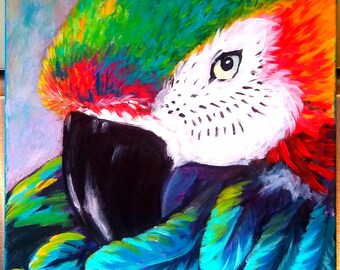 Parrot painting | Etsy