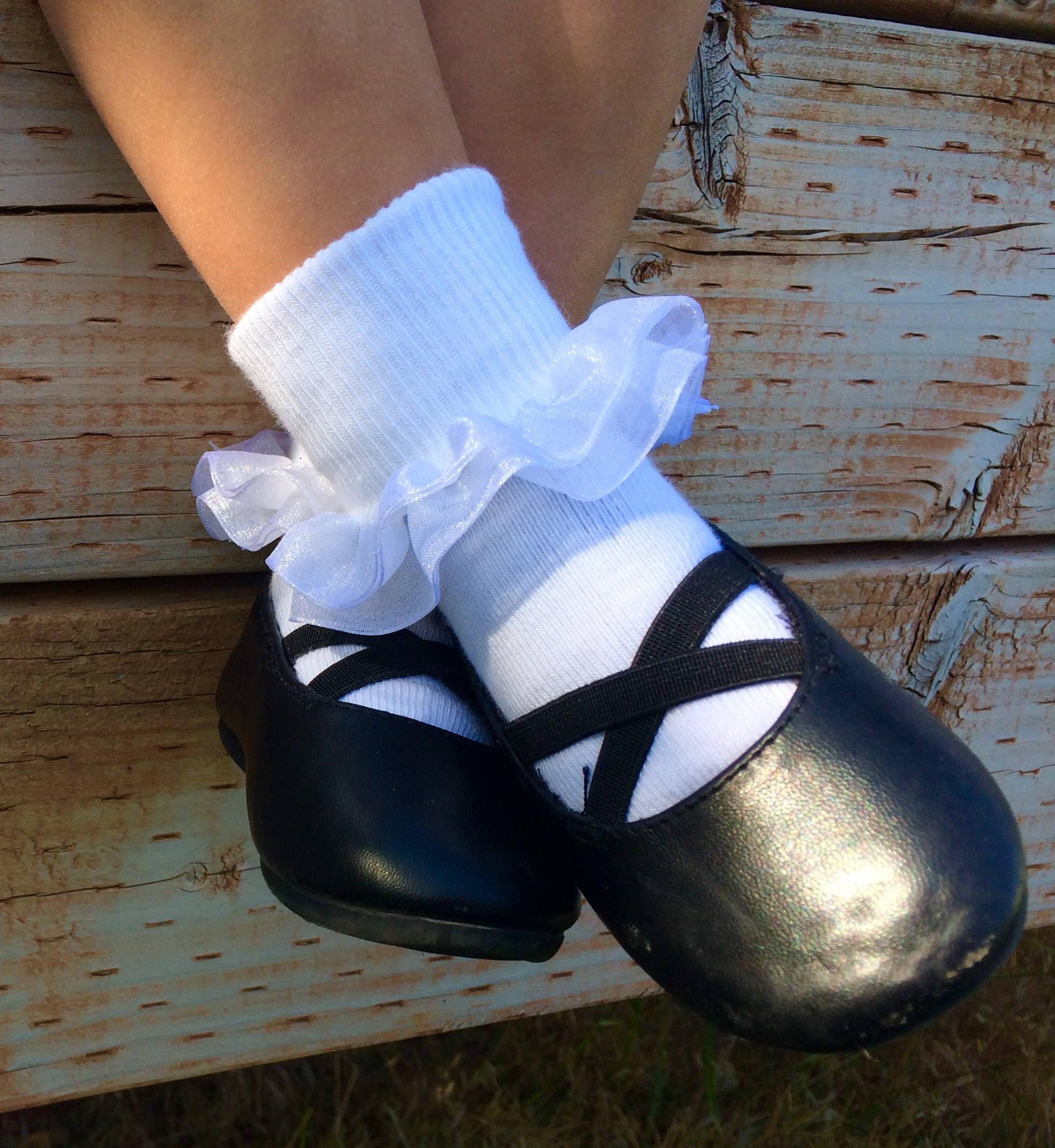 Ruffle Socks Sheer organza double layer ruffle
