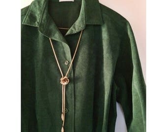 Vintage 70s Halston emerald green dress. size L