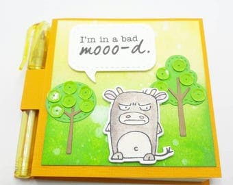 Mad Cow, Grumpling, Taylored Expression, Fun post it note holder, Bad Mood, cow theme gift