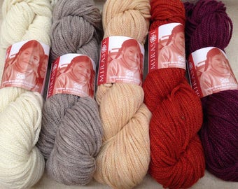 Ten Colors of Mirasol's Soft and Squishy Wool/Alpaca Blend Aran Weight SISA Yarn