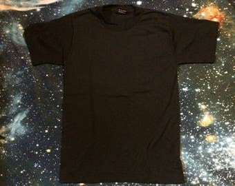 Vintage Best Fruit of the Loom Plain Black T-Shirt
