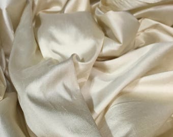 Ivory Silk Dupioni, Stiff Material, Ivory Material, Dress Fabric, Opaque Material, Remnant Fabric, Remnant Material, Silk Shantung